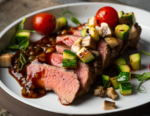 Гурман сет: салат с карамелизированной уткой, стейк Три Тип и торт два шоколада | 16+